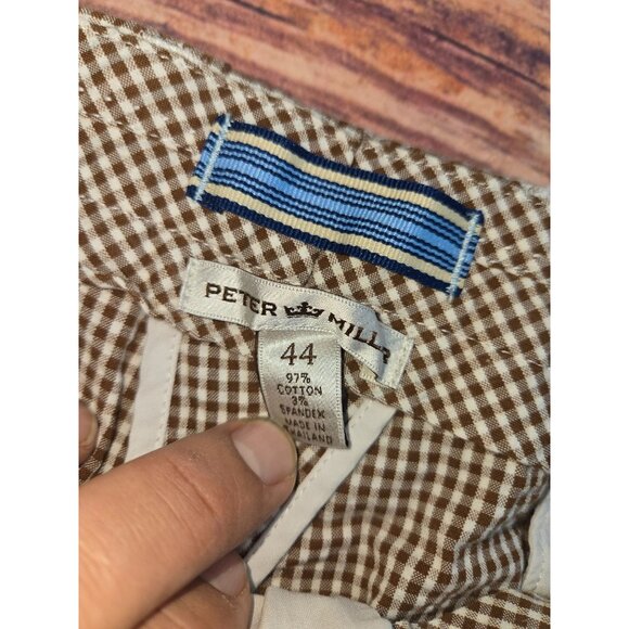 Peter Millar Mens Brown Check Shorts Size 44 - Picture 3 of 5